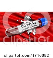 Poster, Art Print Of Flag Of Kent Waving In The Wind With A Positive Covid 19 Blood Test Tube