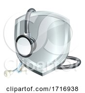 Poster, Art Print Of Shield Stethoscope Medical Health Concept