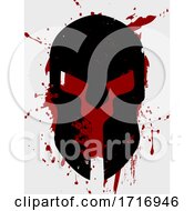 Spartan Helmet Silhouette On Grunge Background