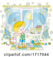 Poster, Art Print Of Boy Exercising In His Room