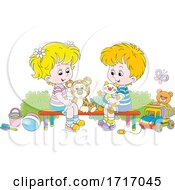 Boy And Girl With Toys