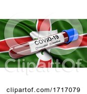 Poster, Art Print Of Flag Of Nottinghamshire Waving In The Wind With A Positive Covid 19 Blood Test Tube