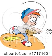 Poster, Art Print Of Boy Pitching A Baseball