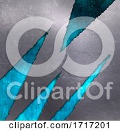 Poster, Art Print Of Abstract Cracked Metal Texture On A Blue Grunge Background