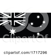 Poster, Art Print Of National Flag Of The Country Or Nation Of Australia Black And White