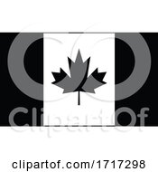 Poster, Art Print Of National Flag Of The Country Or Nation Of Canada Black And White