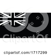 Poster, Art Print Of National Flag Of The Country Or Nation Of New Zealand Black And White