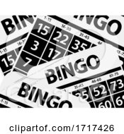 Poster, Art Print Of Bingo Cards Black And White Background With Flowers And Grunge