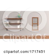Set Of Shelves Isolated On Wall Background