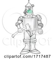 Cartoon Tin Man Wearing A Mask