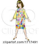 Poster, Art Print Of Fashionable Young Woman In A Quilted Dress