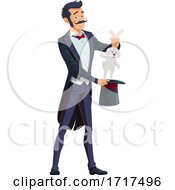 Magician Pulling A Rabbit From A Hat