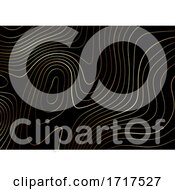 Poster, Art Print Of Topography Map Design In Gold And Black