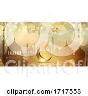 Poster, Art Print Of Gold Bokeh Lights Banner For Eid Al Adha