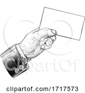 Poster, Art Print Of Hand In Suit Holding Business Card Letter Flyer