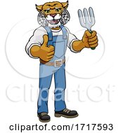 Wildcat Gardener Gardening Animal Mascot