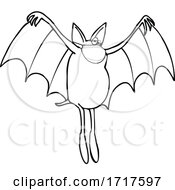 Cartoon Black And White Coronavirus Dog Bat Wearing A Mask by djart