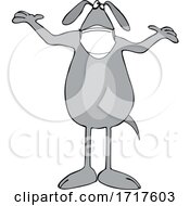 Cartoon Dog Wearing A Mask And Standing And Shrugging
