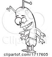 Cartoon Outline Alien Wearing Tighty Whities by toonaday