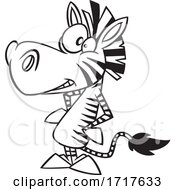 Poster, Art Print Of Cartoon Black And White Crazy Zebra