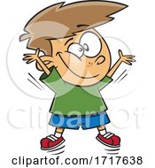 Cartoon Boy Doing Jumping Jacks