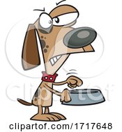 Cartoon Angry Dog Holding An Empty Bowl