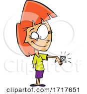 Cartoon Woman Showing Off Her Diamond Ring by toonaday