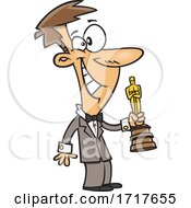 Cartoon Man Giving Or Receiving An Award