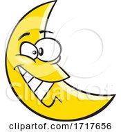 Cartoon Happy Crescent Moon by toonaday