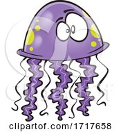 Poster, Art Print Of Cartoon Purple Jellyfish