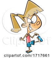 Cartoon Girl Wearing Flip Flops