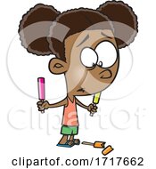 Cartoon Girl Dropping A Popsicle