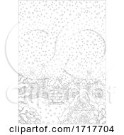 Poster, Art Print Of Snow Falling Down On Roof Tops Black And White
