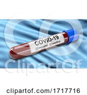 Poster, Art Print Of Flag Of Cochabamba Waving In The Wind With A Positive Covid 19 Blood Test Tube