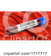 Poster, Art Print Of Flag Of Oruro Waving In The Wind With A Positive Covid 19 Blood Test Tube