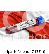 Poster, Art Print Of Flag Of Chuquisaca Waving In The Wind With A Positive Covid 19 Blood Test Tube