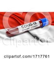 Poster, Art Print Of Flag Of Tarija Waving In The Wind With A Positive Covid 19 Blood Test Tube