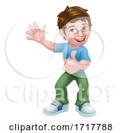 Poster, Art Print Of Kid Cartoon Boy Child Thumbs Up