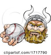 Poster, Art Print Of Viking Baseball Ball Sports Mascot Cartoon