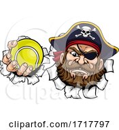 Poster, Art Print Of Pirate Tennis Ball Sports Mascot Cartoon