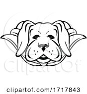 Poster, Art Print Of Super Labrador Dog Wearing Cape Front View Black And White