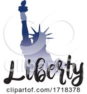 Poster, Art Print Of Gradient Statue Of Liberty With Text