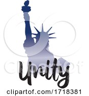 Poster, Art Print Of Gradient Statue Of Liberty With Unity Text