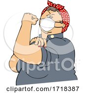 Chubby Rosie The Riveter Flexing And Wearing A Covid Mask