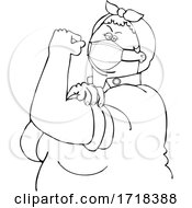 Chubby Rosie The Riveter Flexing And Wearing A Face Mask by djart