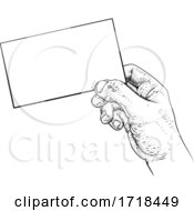 Poster, Art Print Of Hand Holding Business Card Letter Message Flyer