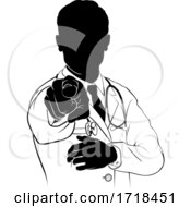 Doctor Pointing Needs You Gesture Silhouette