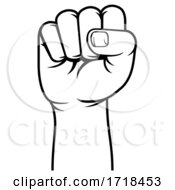 Poster, Art Print Of Fist Propaganda Protest Revolution Hand Raised Up