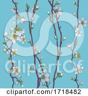 Poster, Art Print Of Blossom Japanese Sakura Cherry Flower Pattern