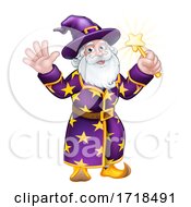 Poster, Art Print Of Wizard Cartoon Character With Wand